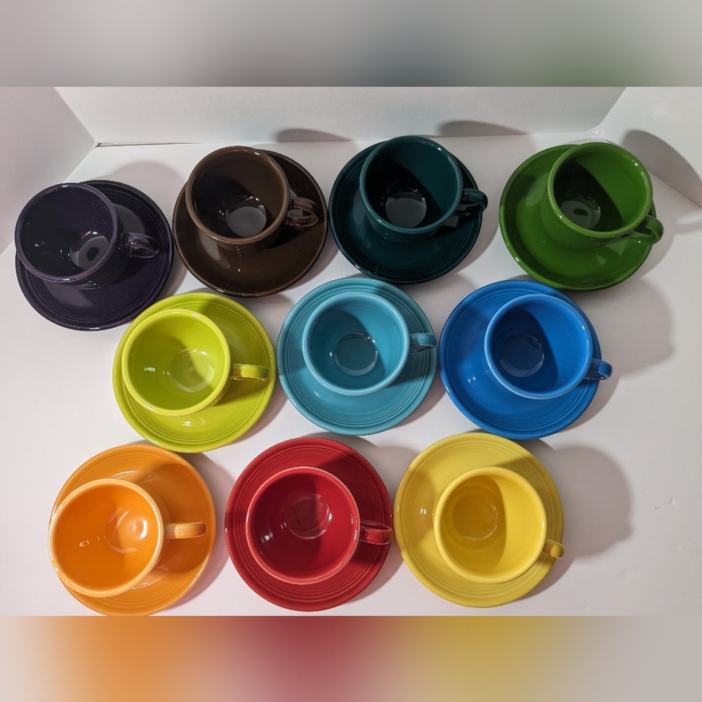 HLC Fiesta Ware Cup & Saucer Sets.  New & Used